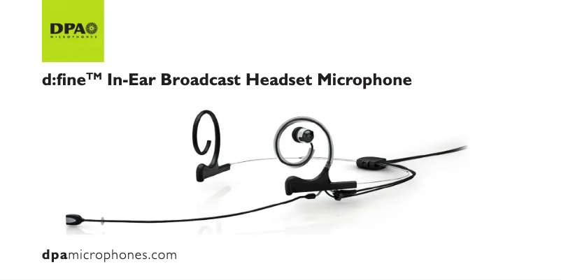 Page n°1 - Manuel utilisateur DPA d:fine FID-B Slim