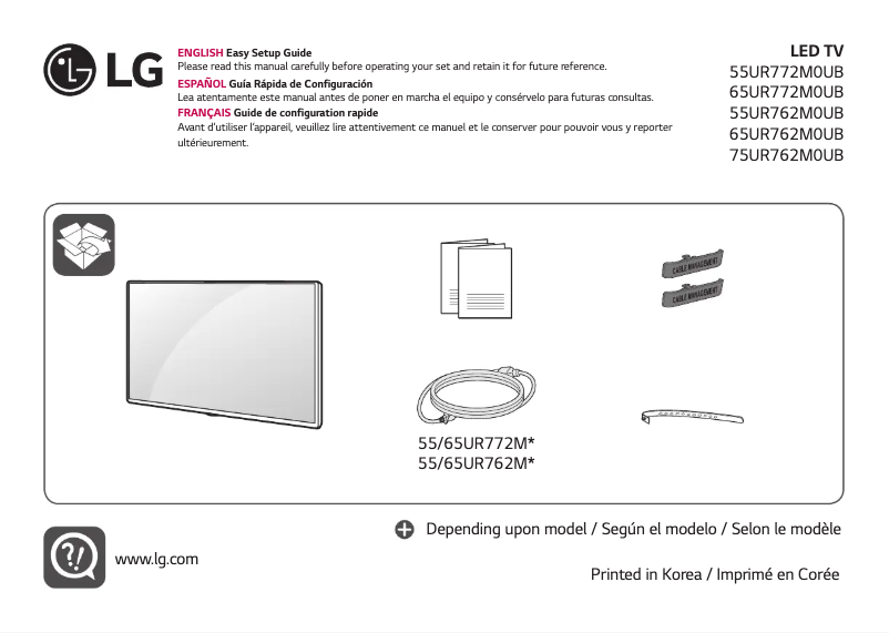 Page 1 de la notice Manuel utilisateur LG 65UR772M