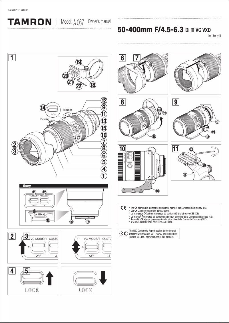Page n°1 - Manuel utilisateur Tamron 50-400mm f/4.5-6.3 Di III