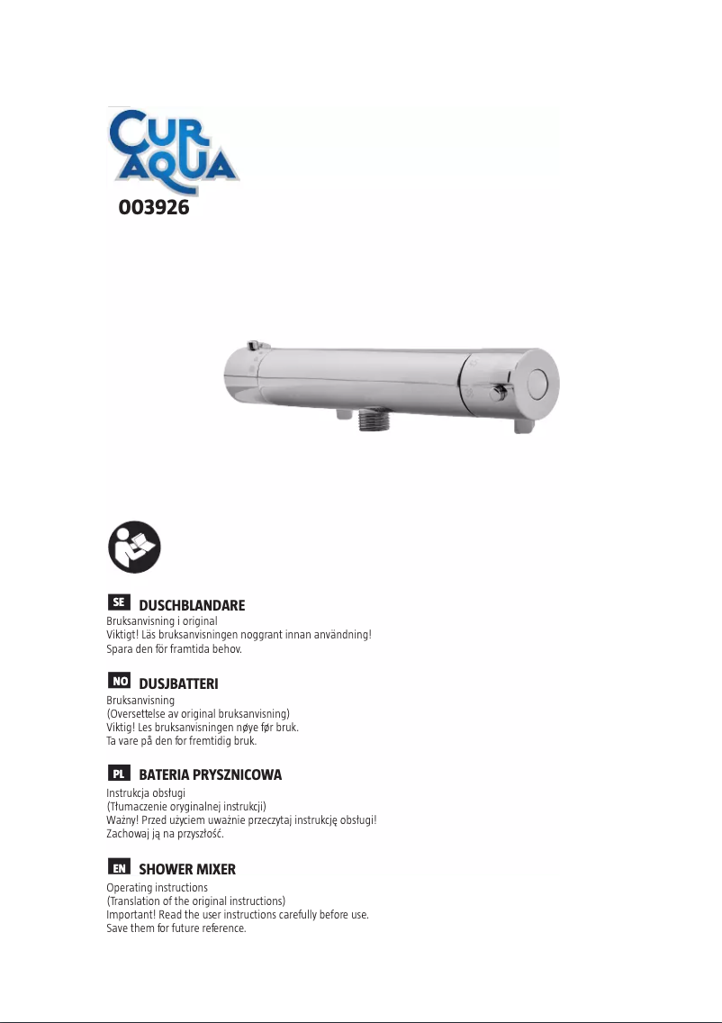 Page 1 de la notice Manuel utilisateur CurAqua 003-926
