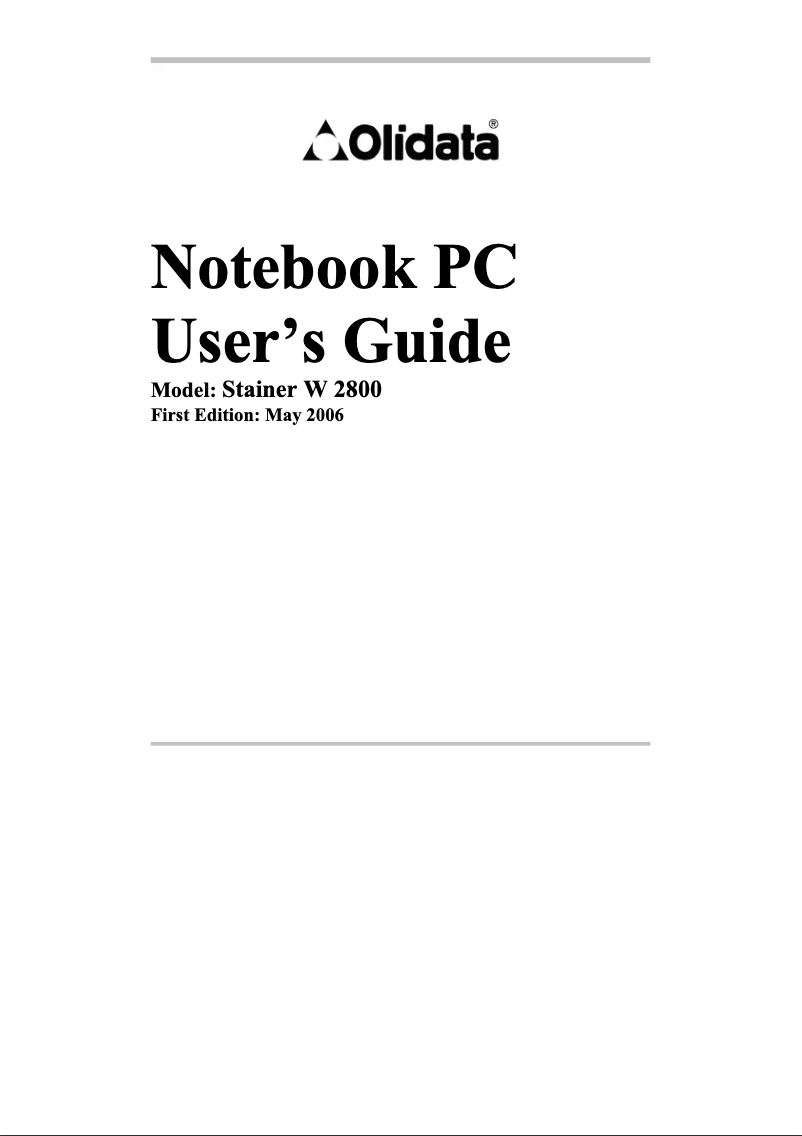 Page n°1 - Manuel utilisateur Olidata Stainer W 2800