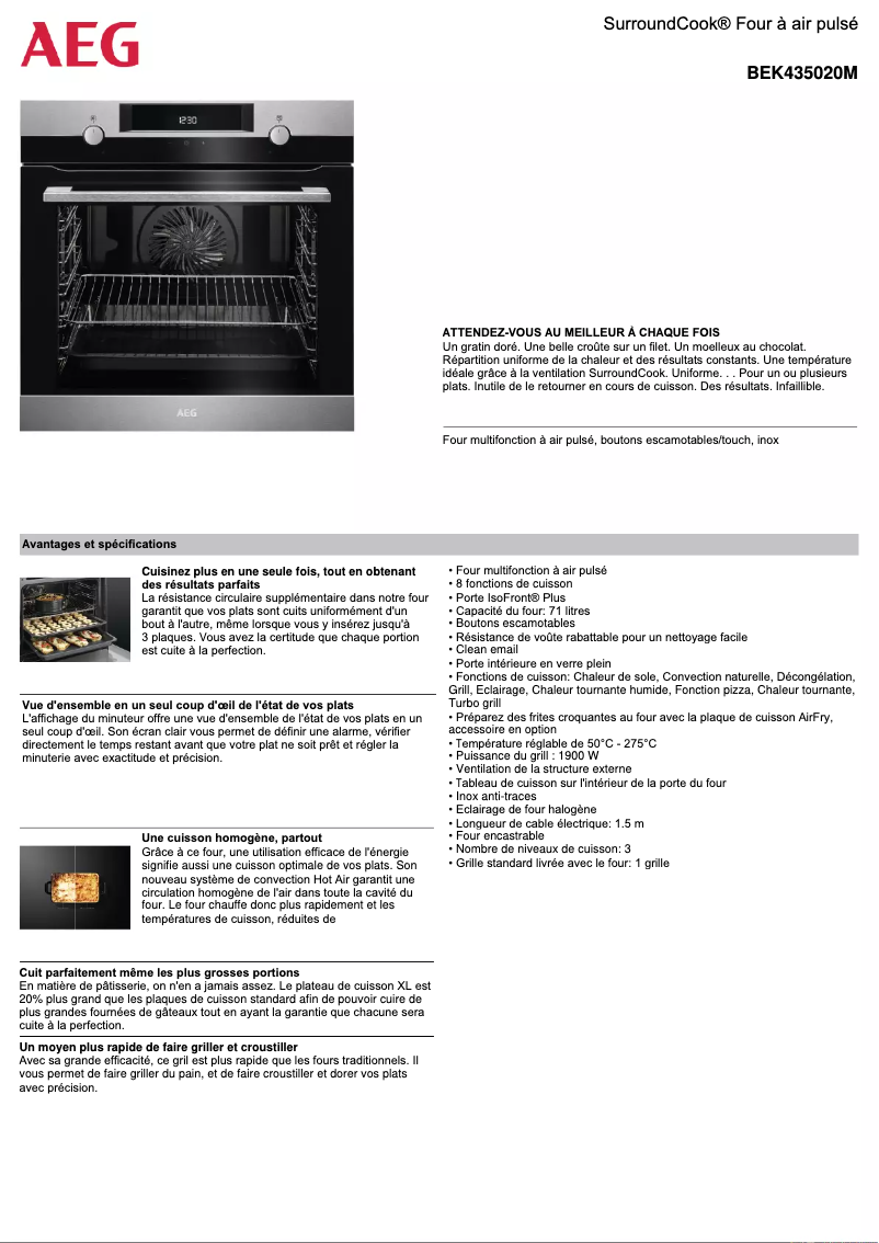 Image de la première page du manuel de l'appareil BEK435020M