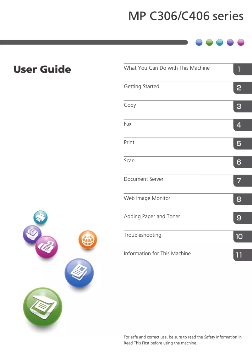 Page 1 de la notice Manuel utilisateur Ricoh MP C406ZSP