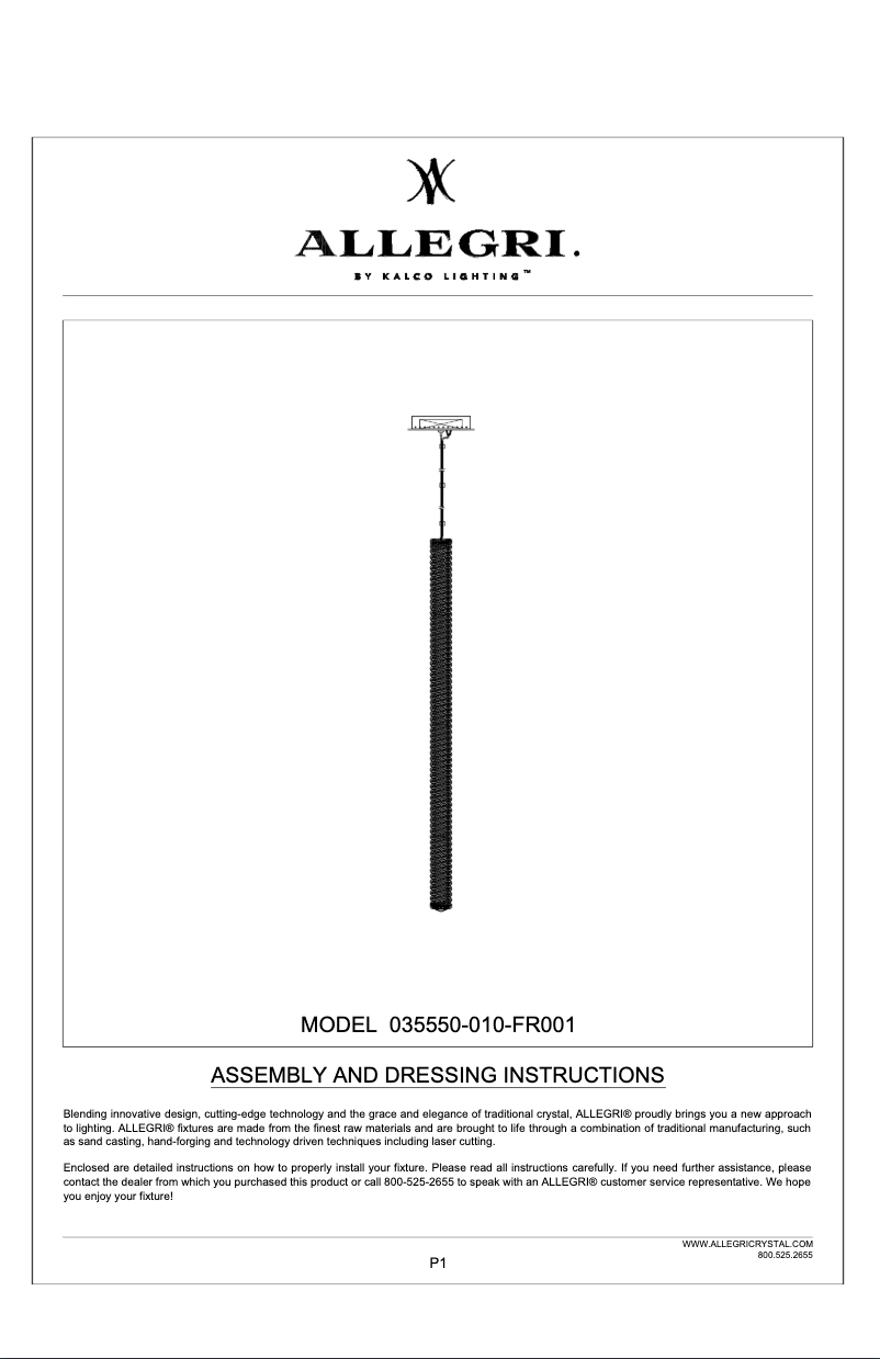 Página 1 del manual Manual de usuario Allegri Lina 035550-010-FR001