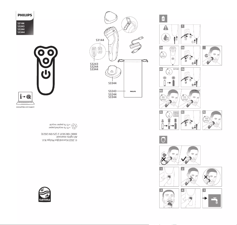 Page n°1 - Manuel utilisateur Philips 3000 Series S3144