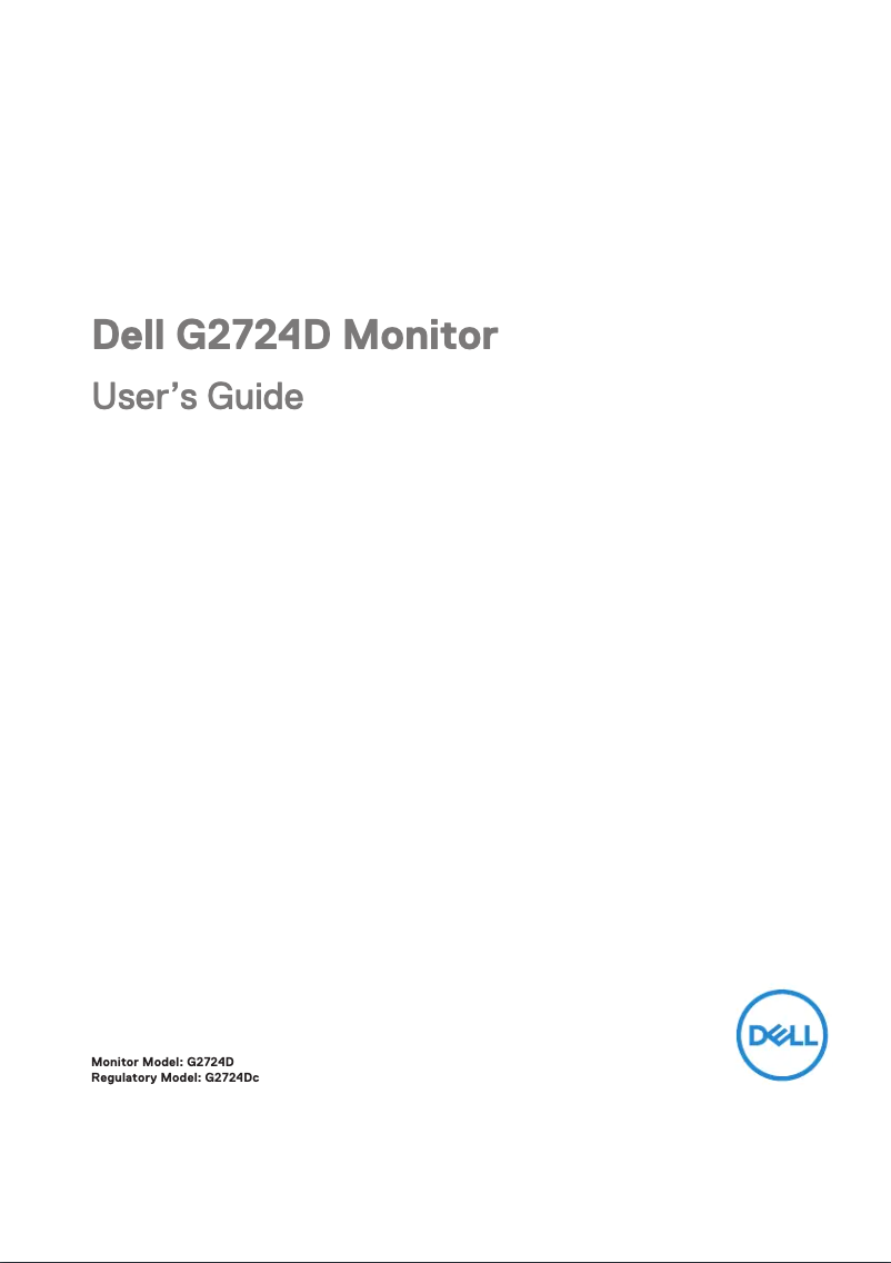 Page 1 de la notice Manuel utilisateur Dell G2724D