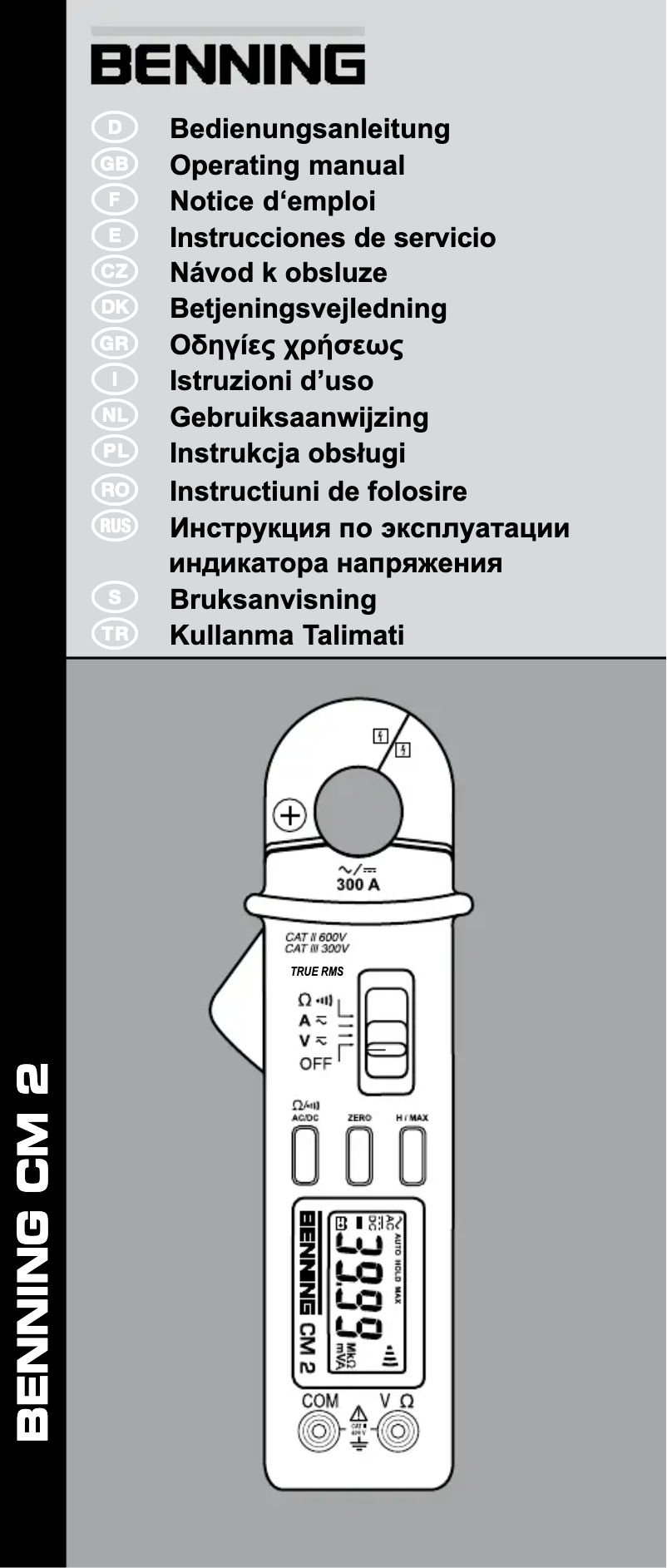 Page 1 de la notice Manuel utilisateur BENNING CM 2