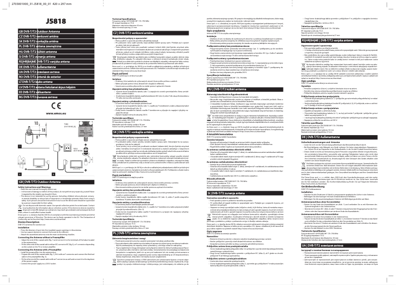 Image de la première page du manuel de l'appareil J5818