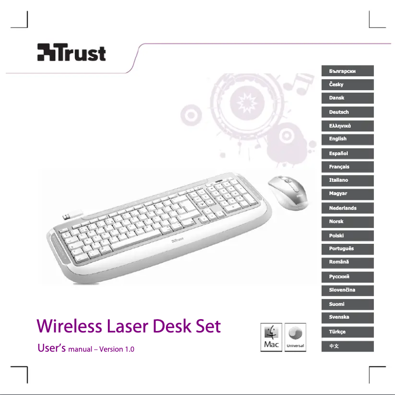 Page 1 de la notice Manuel utilisateur Trust Laser Desk for Mac