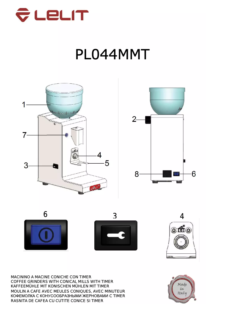 Page 1 de la notice Manuel utilisateur Lelit Fred PL044MMT