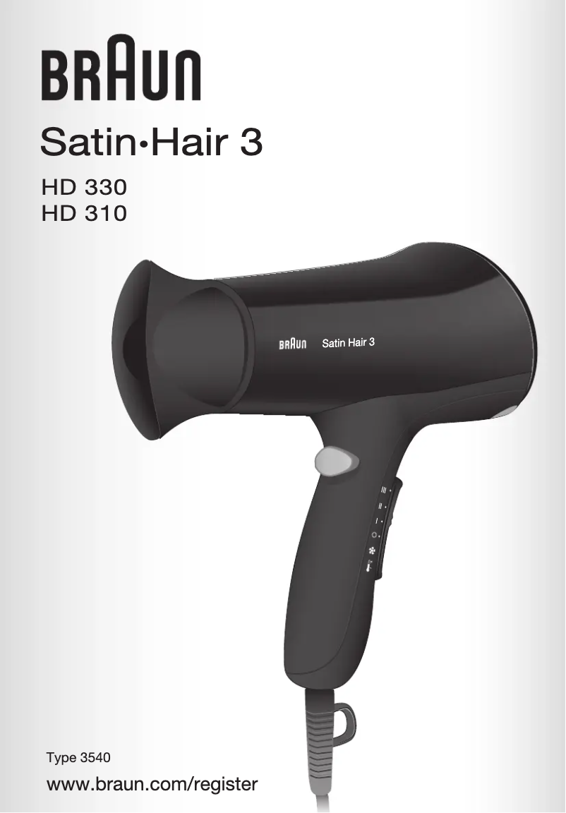 Page n°1 - Manuel utilisateur Braun Satin Hair 3 HD 330