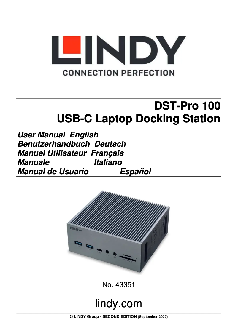 Page n°1 - Manuel utilisateur Lindy 43351