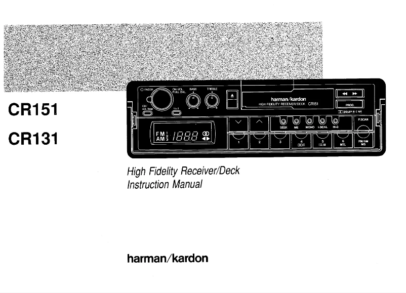 Página 1 del manual Manual de usuario Harman Kardon CR151