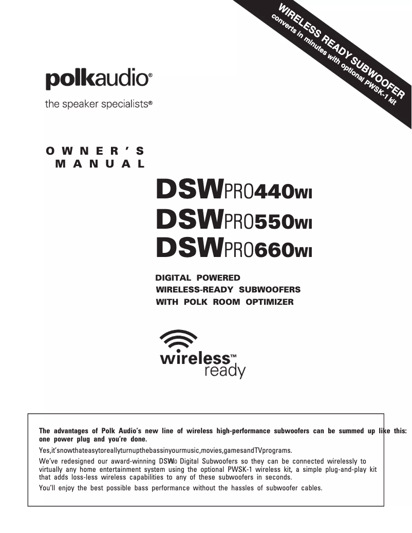 Image de la première page du manuel de l'appareil DSWPRO440