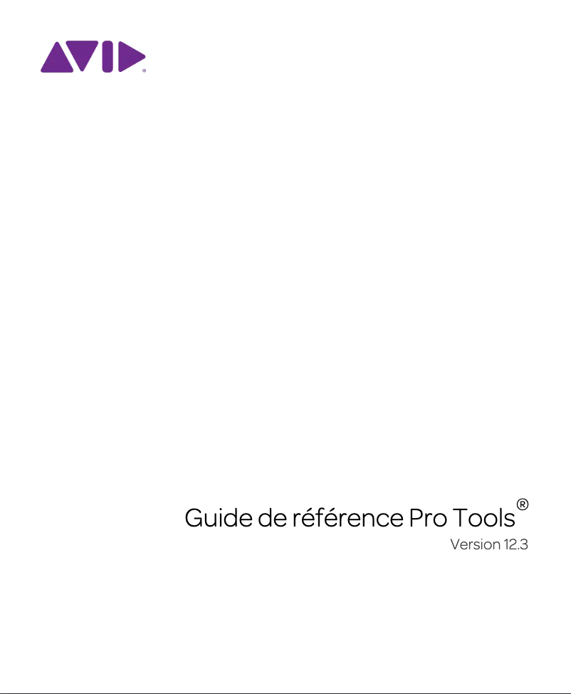 Page 1 de la notice Manuel utilisateur Avid Pro Tools 12.3