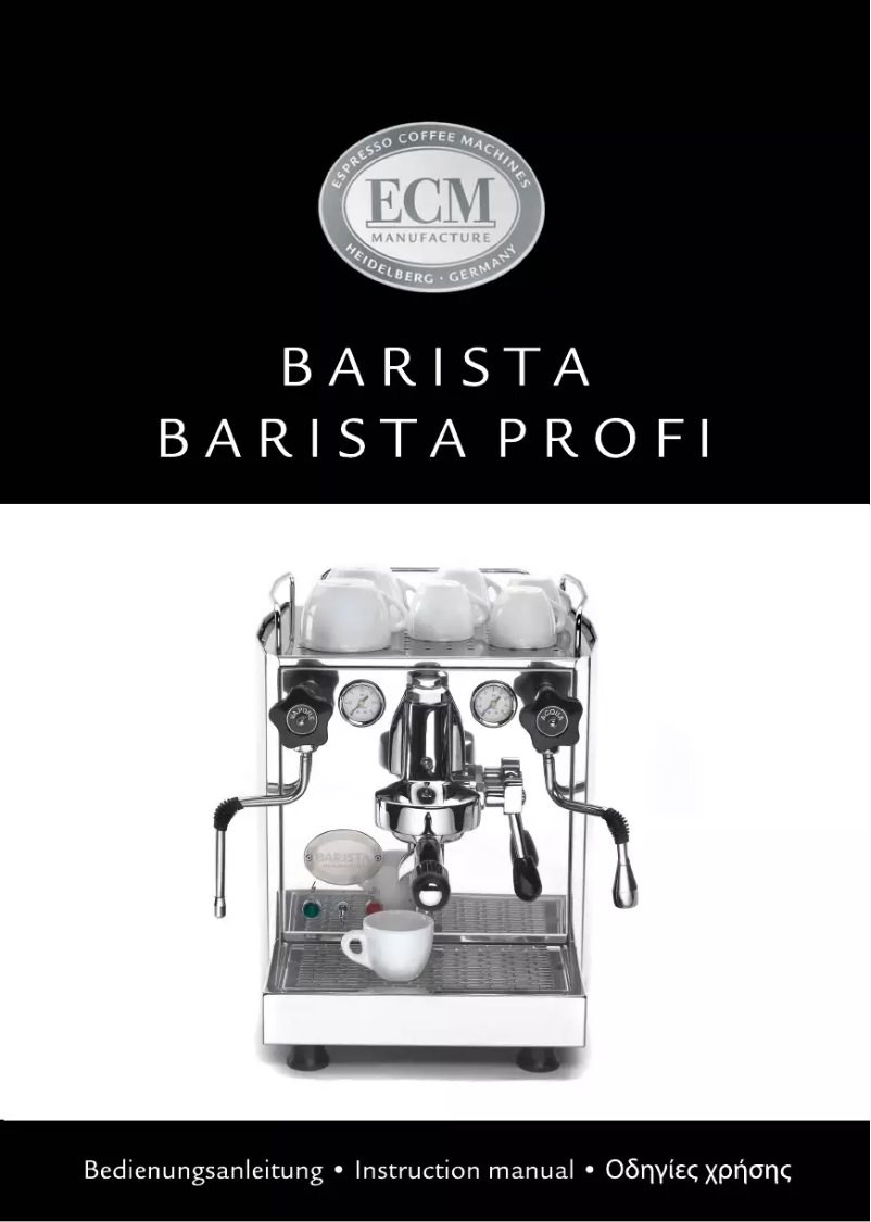 Page n°1 - Manuel utilisateur ECM Barista Profi