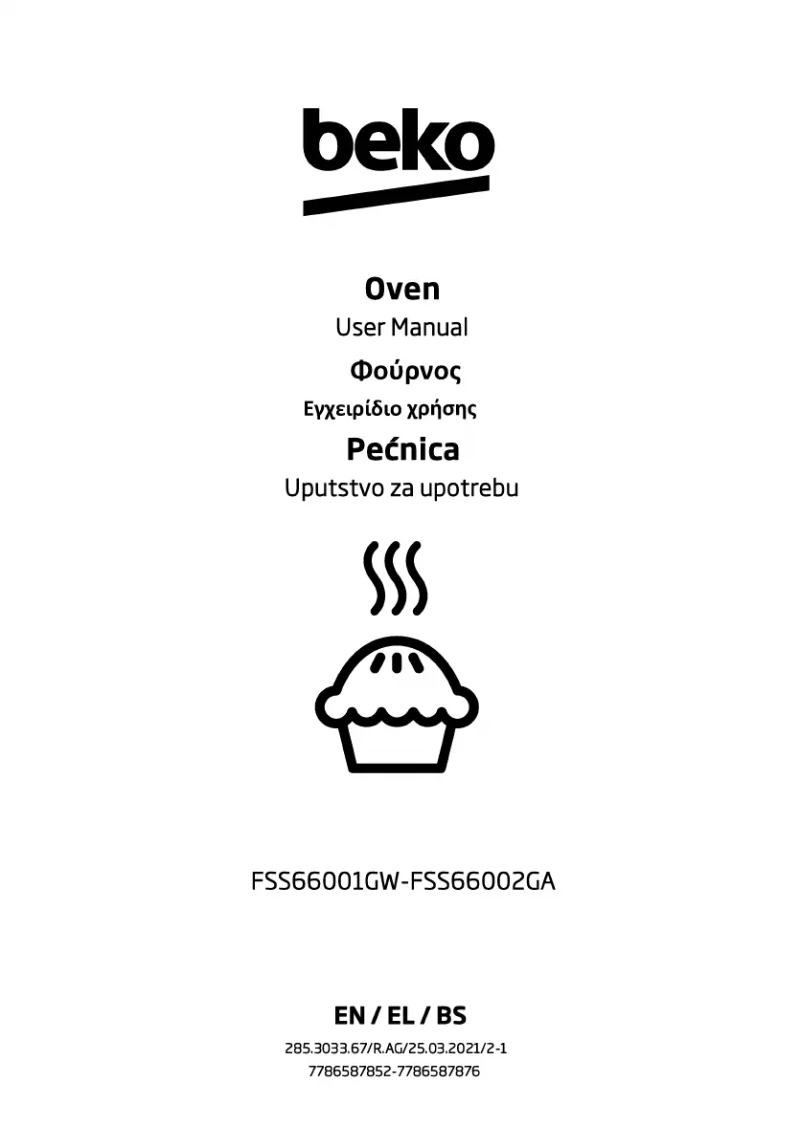 Page 1 de la notice Manuel utilisateur Beko FSS66001GW