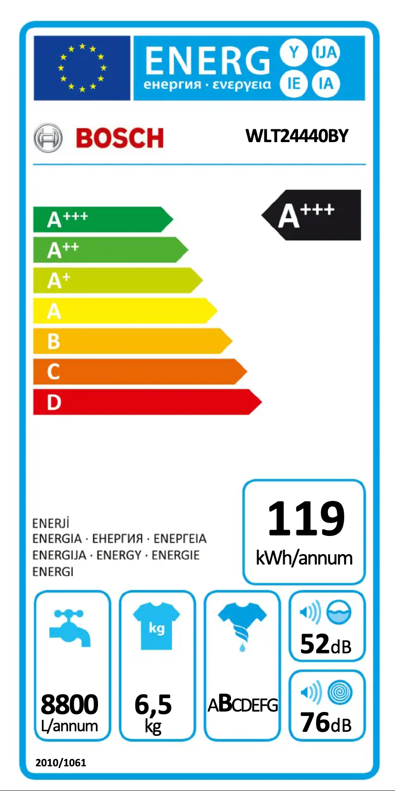 Image de la première page du manuel de l'appareil WLT24440BY