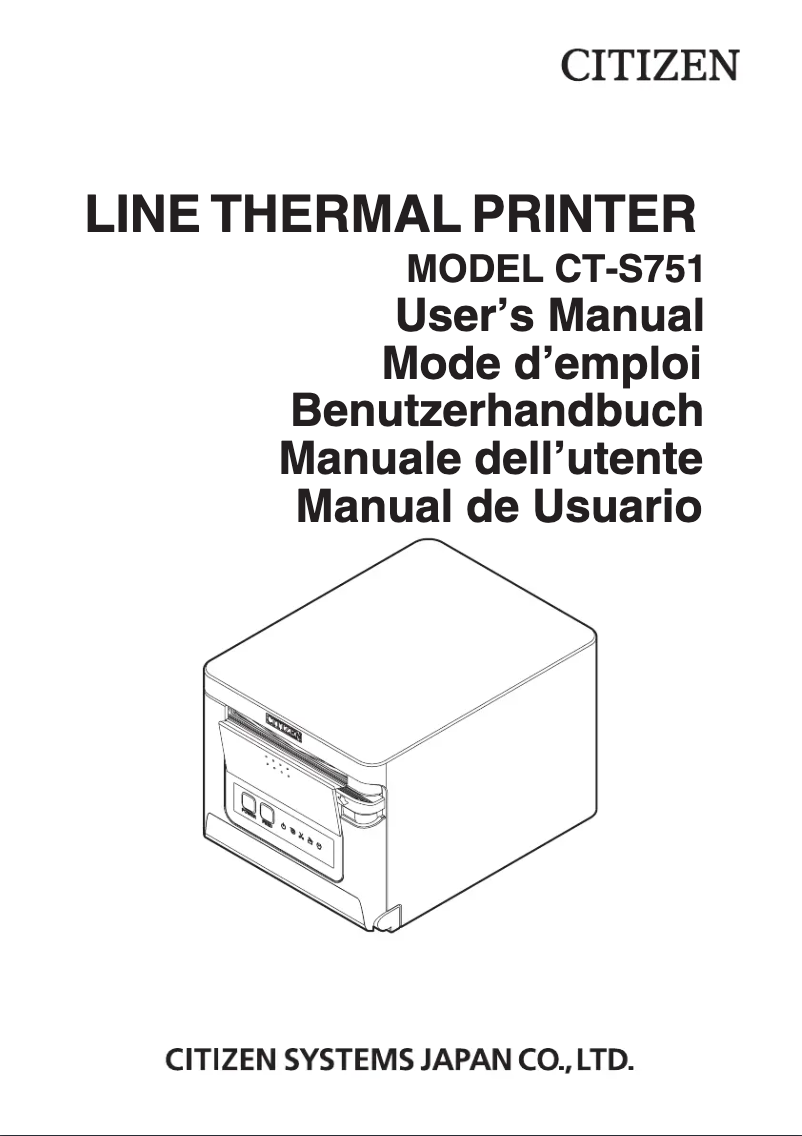 Page n°1 - Manuel utilisateur Citizen CT-S751