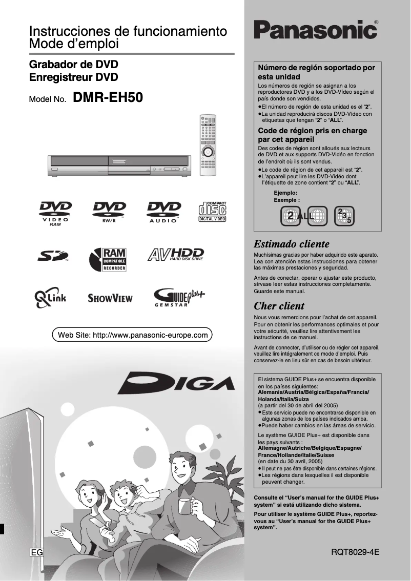 Page 1 de la notice Manuel utilisateur Panasonic DMR-EH50