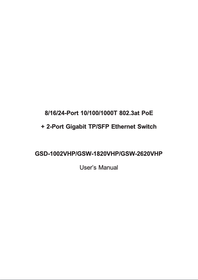 Image de la première page du manuel de l'appareil GSW-2401