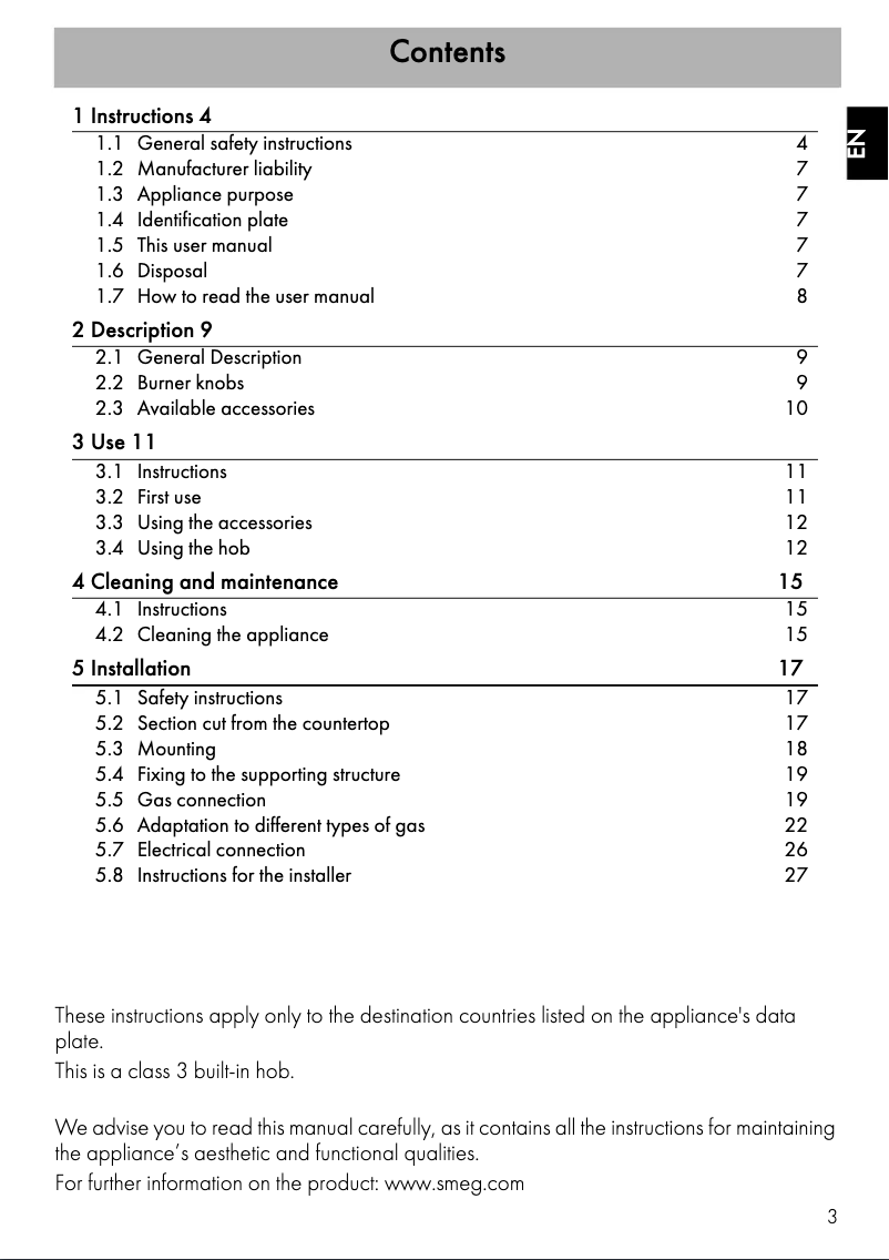 Page 1 de la notice Manuel utilisateur Smeg SRV596GK6