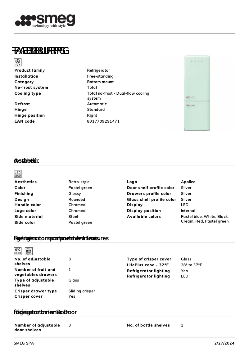 Image de la première page du manuel de l'appareil FAB38URPG