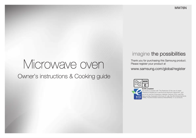 Page 1 de la notice Manuel utilisateur Samsung MW76N-S