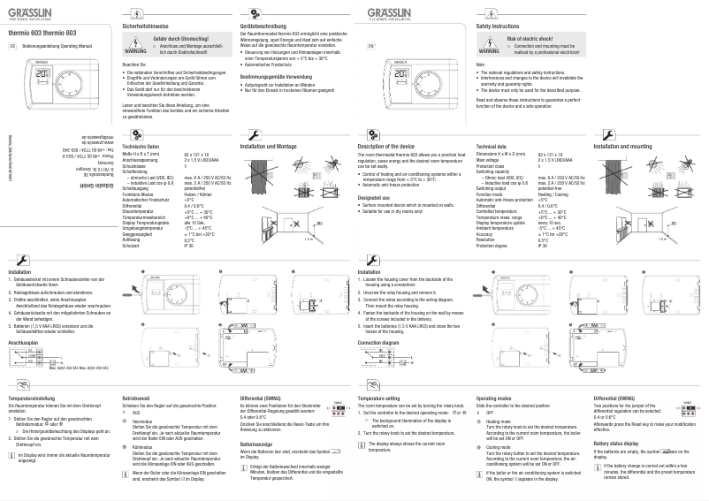 Página 1 del manual Manual de usuario Grässlin Thermio 603