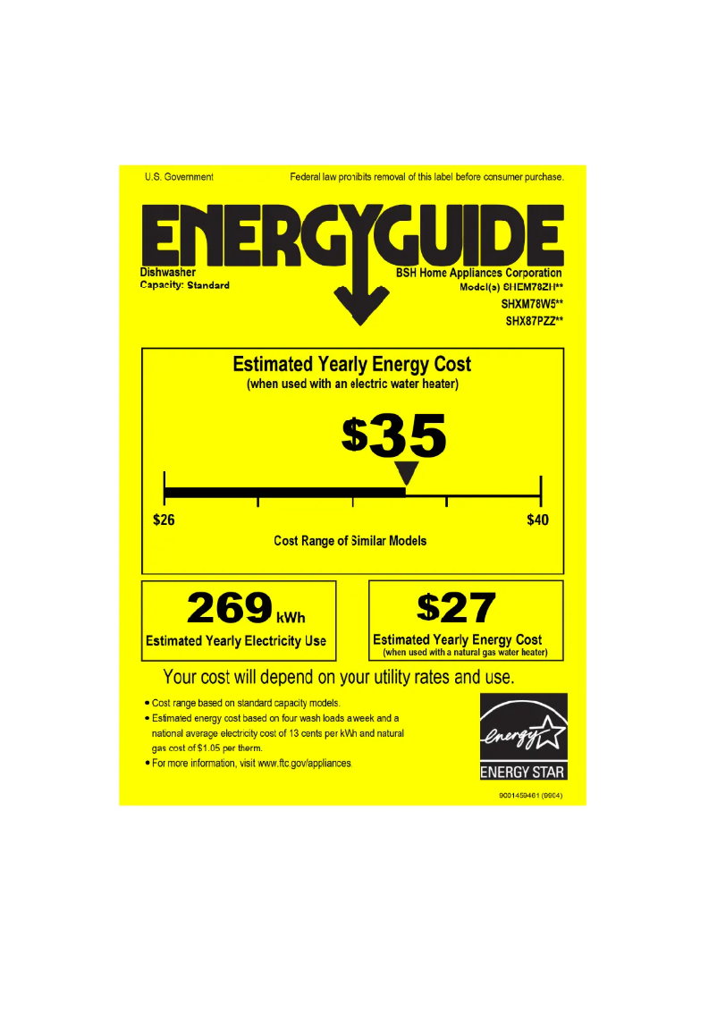 Image de la première page du manuel de l'appareil SHEM78ZH5N