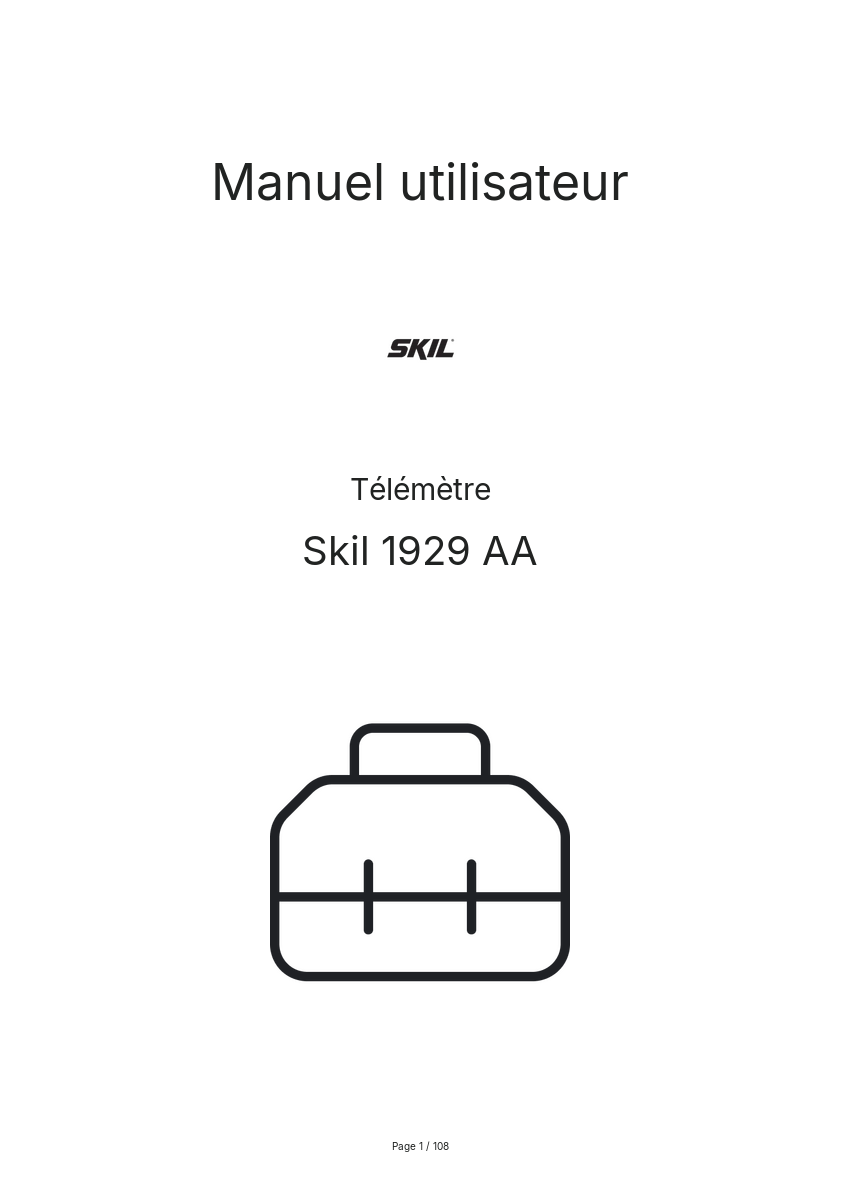 Page n°1 - Manuel utilisateur Skil 1929 AA