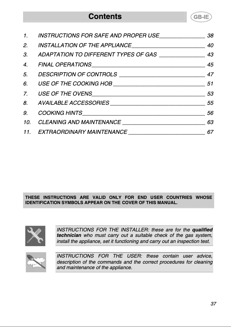 Page n°1 - Manuel utilisateur Smeg A2WH-6