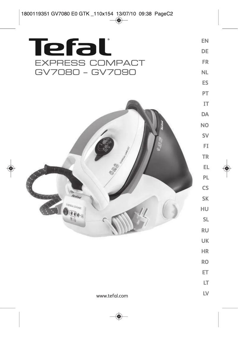 Page n°1 - Manuel utilisateur Tefal Express Compact GV7080