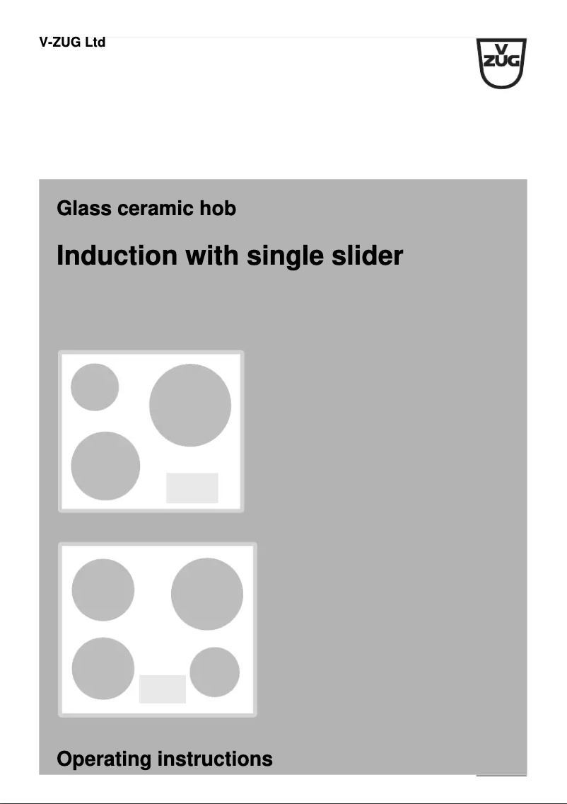 Page 1 of the manual User Manual V-Zug GK46TIXS