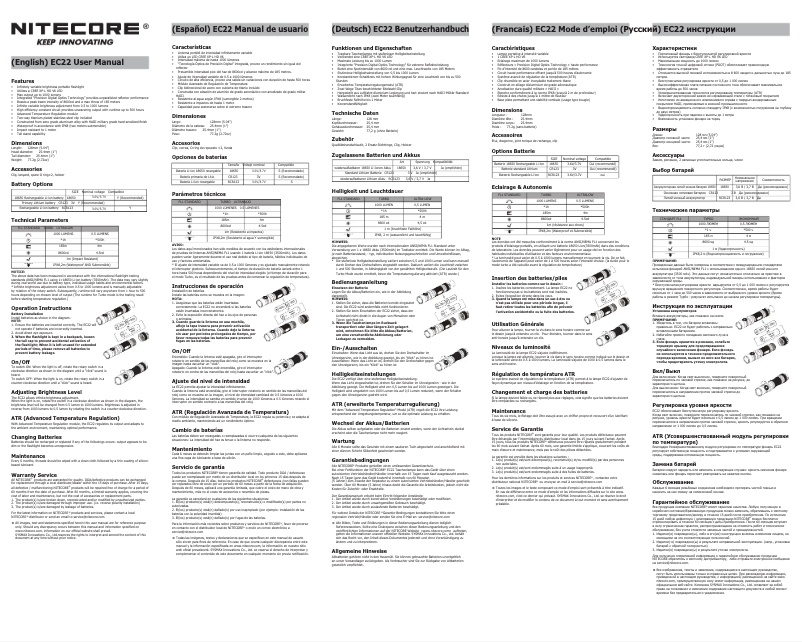 Page 1 de la notice Manuel utilisateur Nitecore EC22