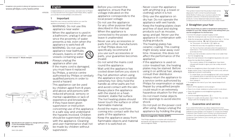 Image de la première page du manuel de l'appareil HP8318