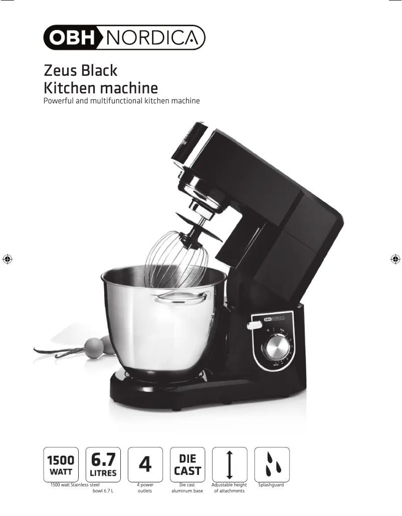 Page n°1 - Manuel utilisateur OBH Nordica Zeus 6695