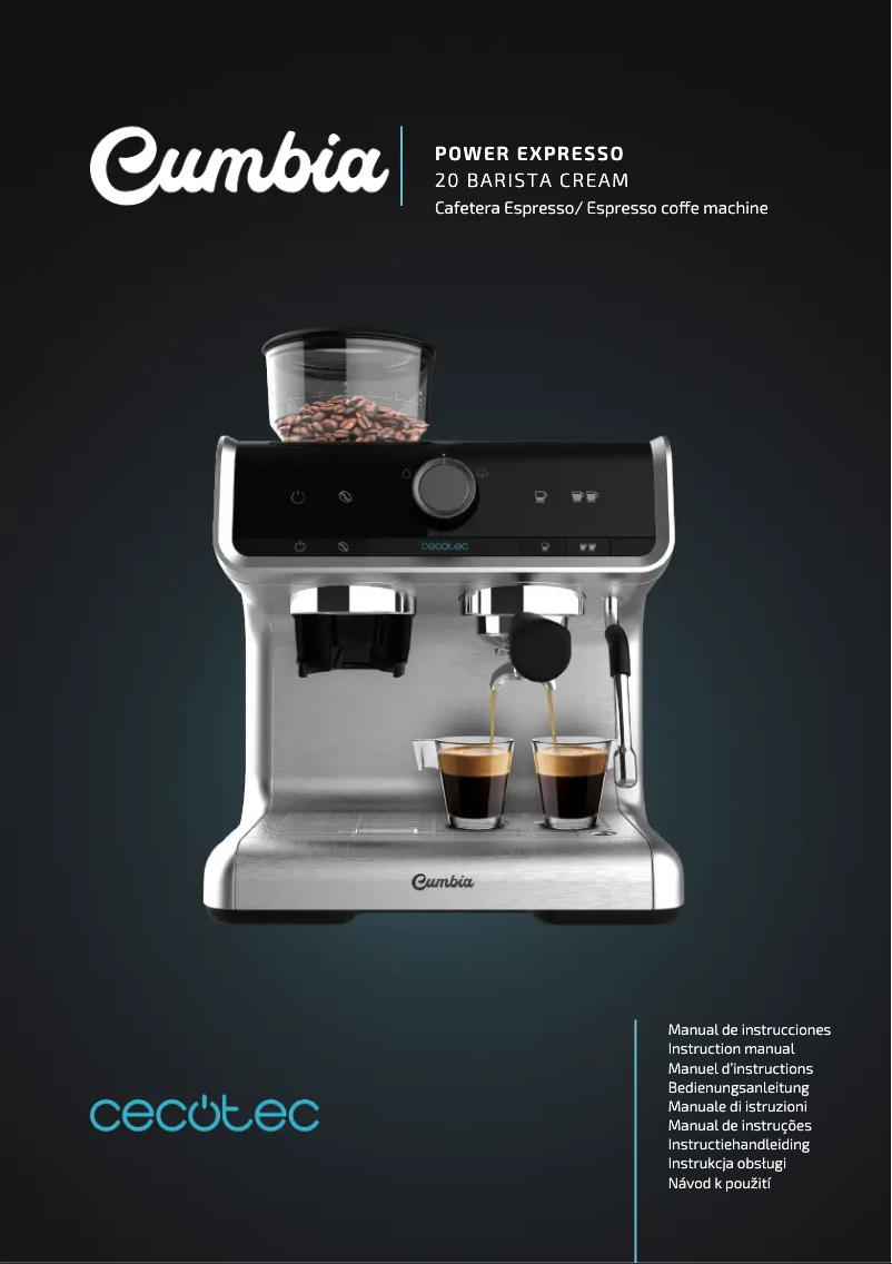 Page 1 de la notice Manuel utilisateur Cecotec Cumbia Power Espresso 20 Barista Cream