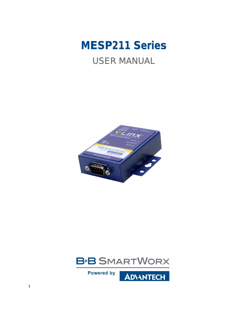 Page n°1 - Manuel utilisateur B&B Electronics MESP211T