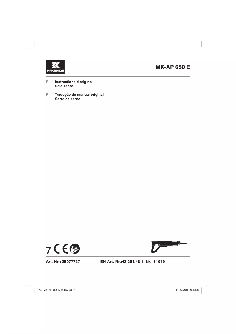 Page 1 de la notice Manuel utilisateur McKenzie MK-AP 650 E
