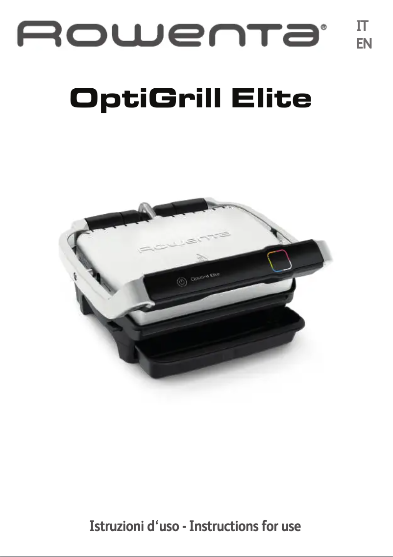 Page 1 de la notice Manuel utilisateur Rowenta OptiGrill Elite GR750D21