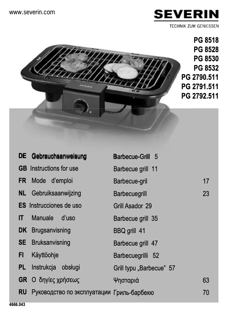 Página 1 del manual Manual de usuario Severin PG 8518