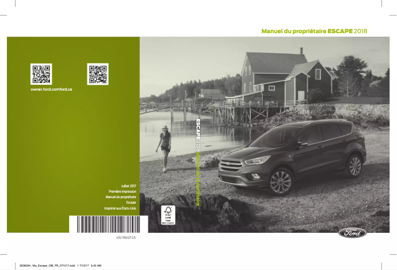 Page 1 de la notice Manuel utilisateur Ford Escape (2018)