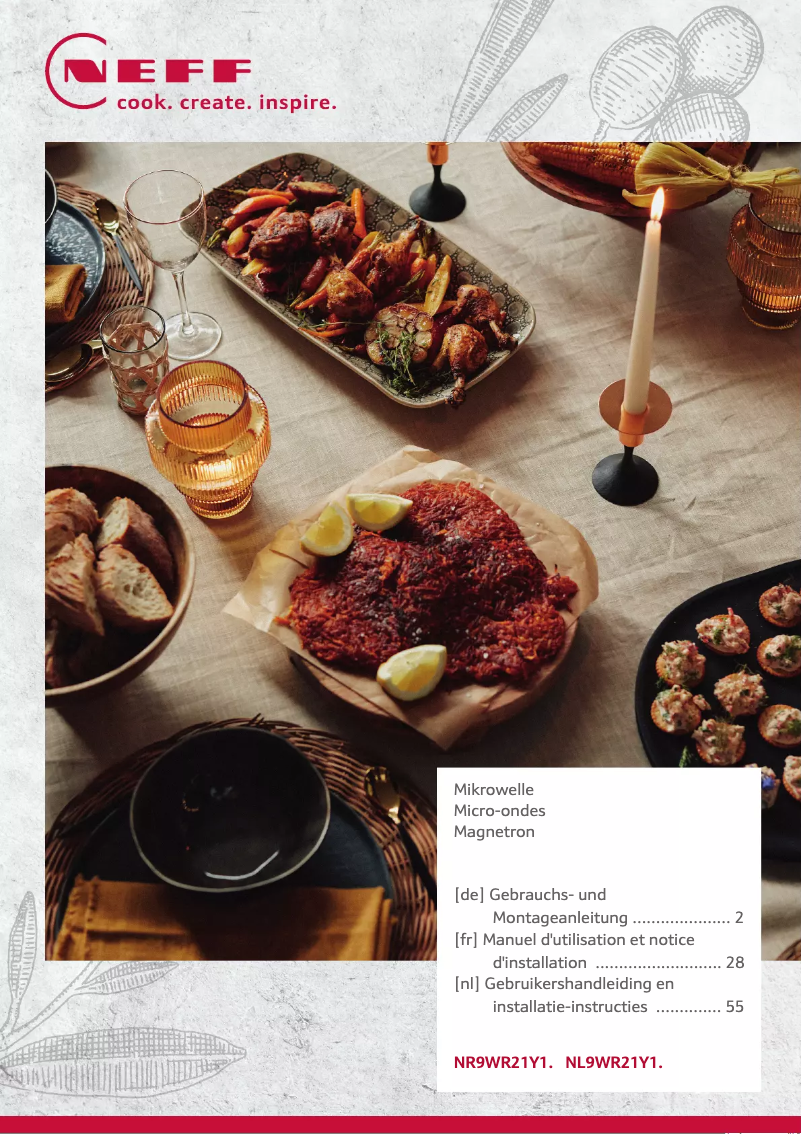 Page 1 de la notice Instructions / montage Neff NR9WR21Y1