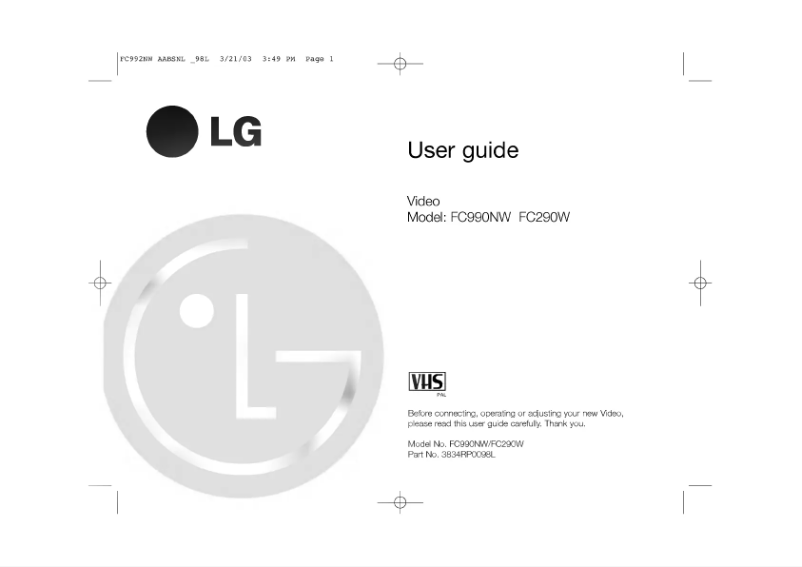 Page n°1 - Manuel utilisateur LG FC990NW
