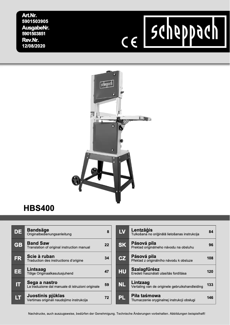Image de la première page du manuel de l'appareil HBS400
