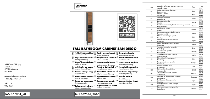 Page n°1 - Manuel utilisateur Livarno Lux IAN 367054