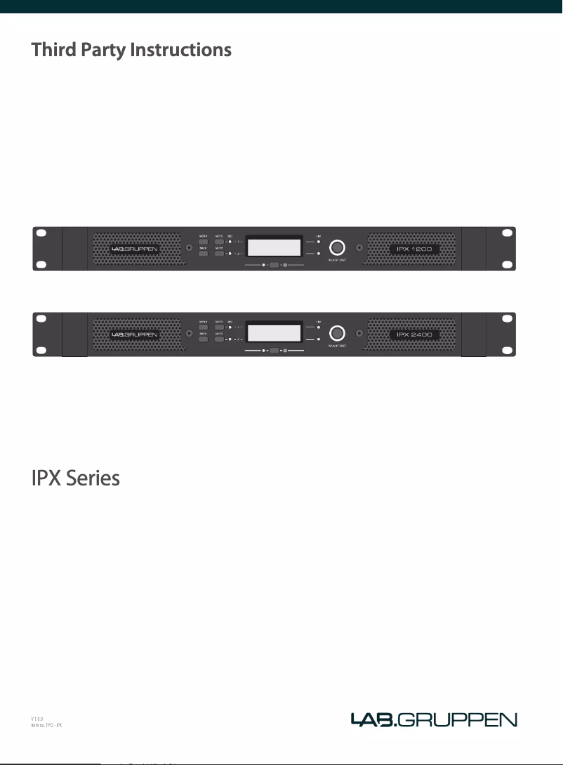 Page n°1 - Manuel utilisateur Lab Gruppen IPX 2400