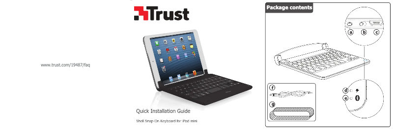 Page 1 de la notice Manuel utilisateur Trust Shell Snap-On Keyboard for iPad mini 19489