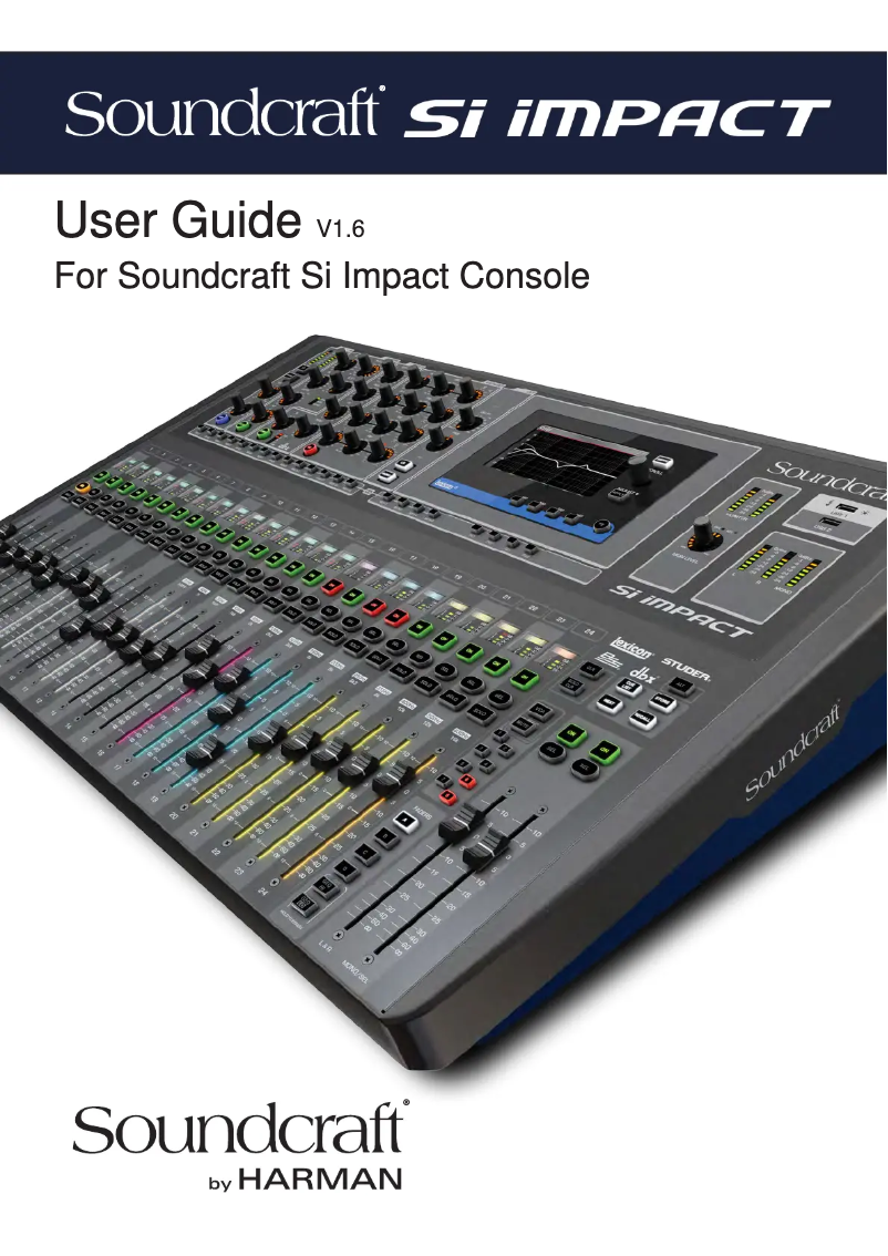 Page n°1 - Manuel utilisateur Soundcraft Si Impact